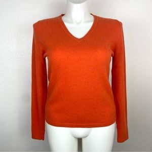 Bloomingdale’s 100% Cashmere Sweater Orange Color XL